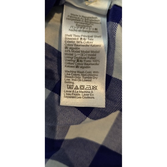 J Crew Sz M Signature Tartan Pajama Top Shirt 100% Cotton - Picture 5 of 8